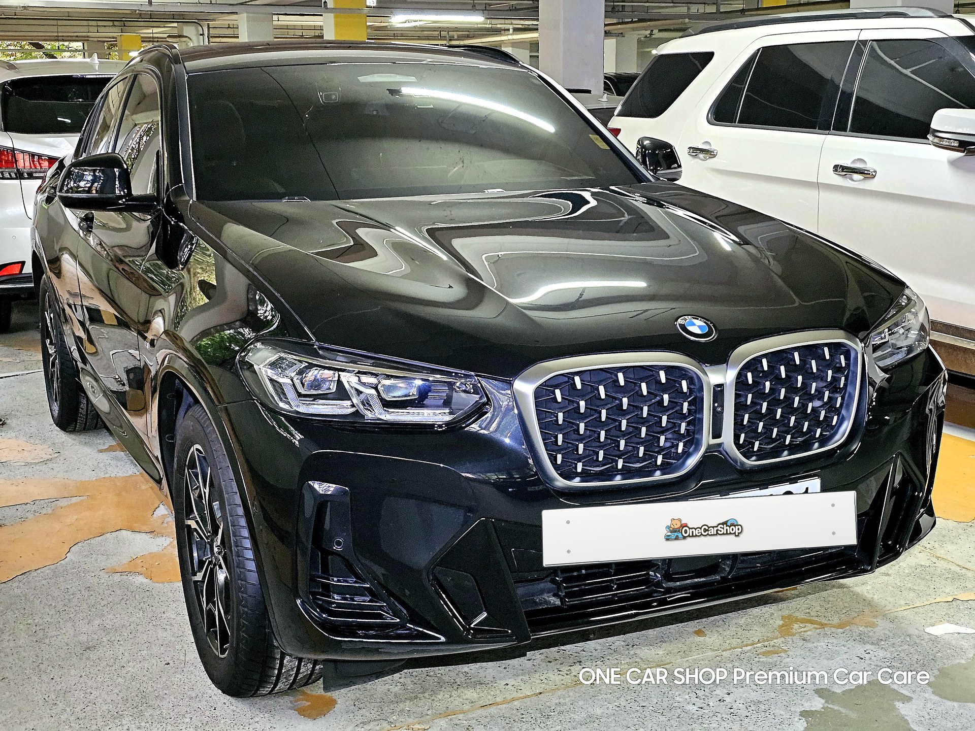 BMW X4 전면 세차 후